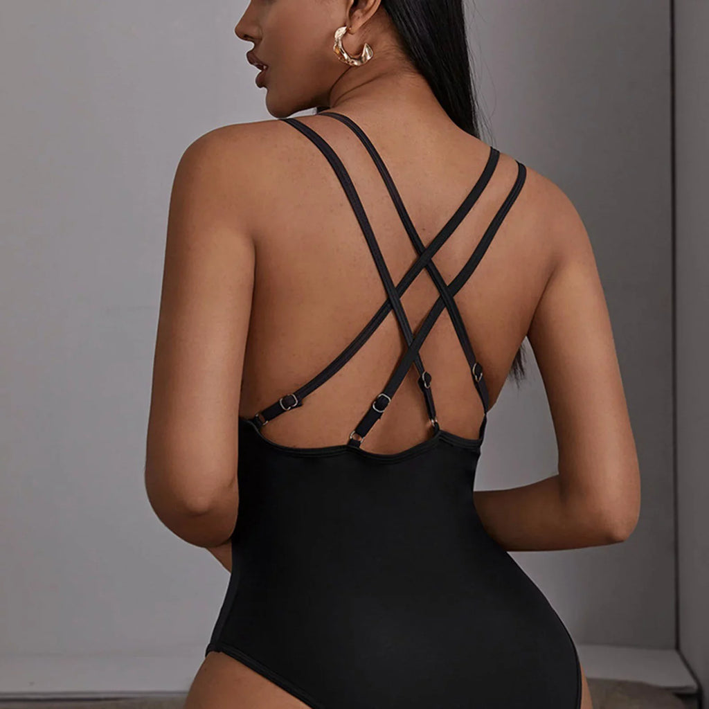 Suit Women Swimming One Piece Swimsuit Beachwear Padded Suit Bathing Bikini Women's Swimwear Monokini Gallus