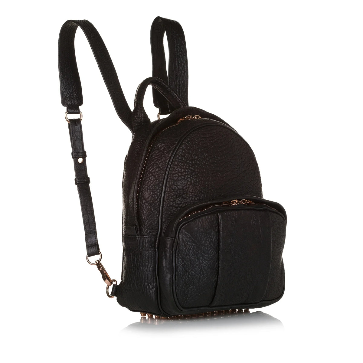 Pre-Owned Wang Black Authenticated Backpack Leather Calf (Good) Unisex Alexander Dumbo