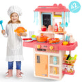 Toys Play for with 42-Pack Set Educational Toddler Sounds Kitchen Toddlers, for Real Food, Boys, Preschool Set Accessories Toy Pretend Kids Pink and Lights, Toys Kitchen Girls for