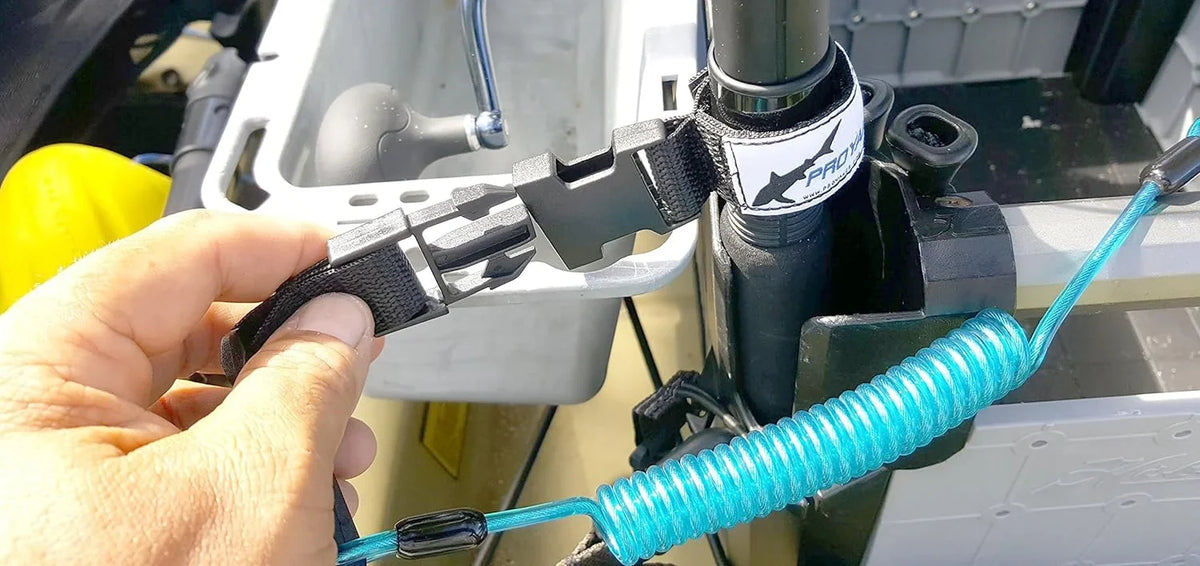 Strap, Fishing Boat or Stakeout PROYAKER Dual Paddle Hobie Rails or H-Rail for Rod, Pole