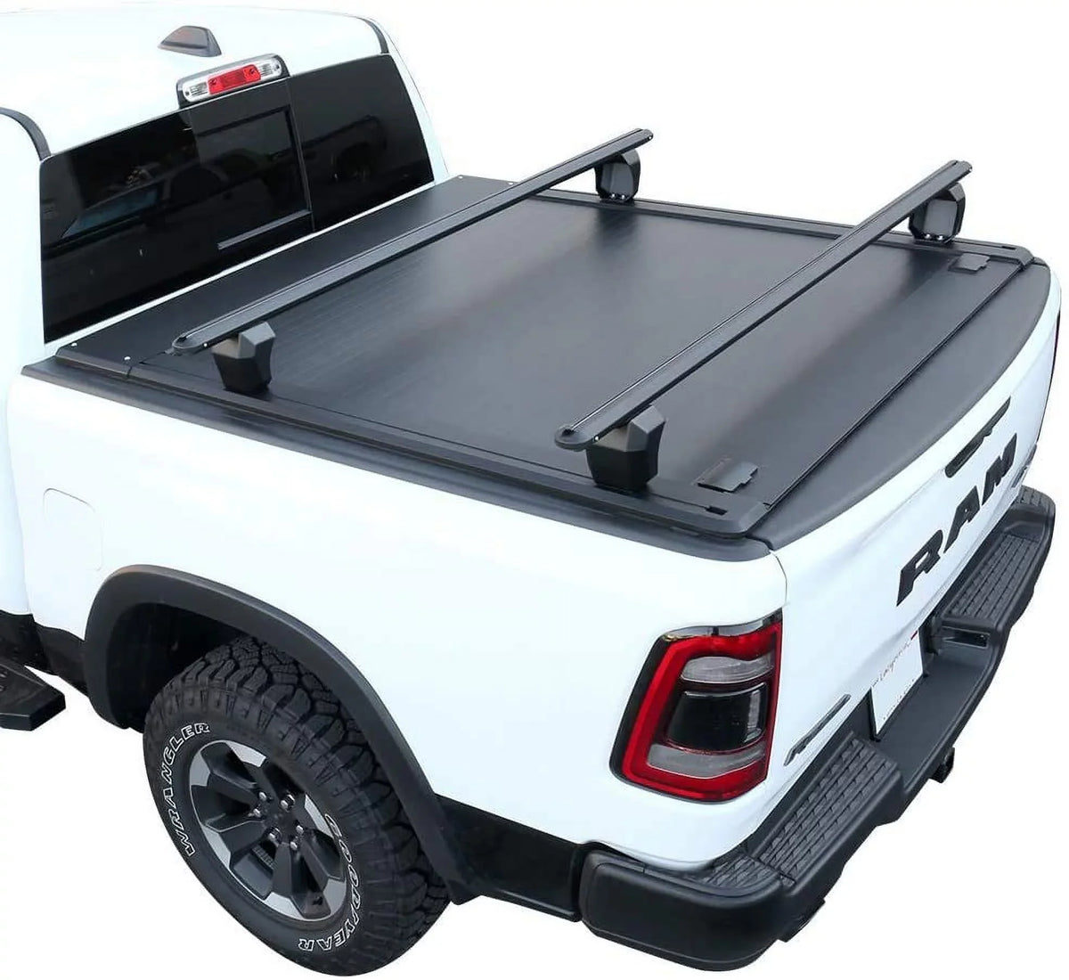 5'7" 1500 Syneticusa Low Bars Fits Waterproof Black Road Cover 2019-2022 Off Tonneau Aluminum Profile with Hard (67.4”) Cross Ram Retractable Matte Bed