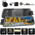 Cam Rearview Mirror Recorder Front Video Dashcam Touch Car Dual Dropshipping For Rear HD Screen 10-Inch DVR