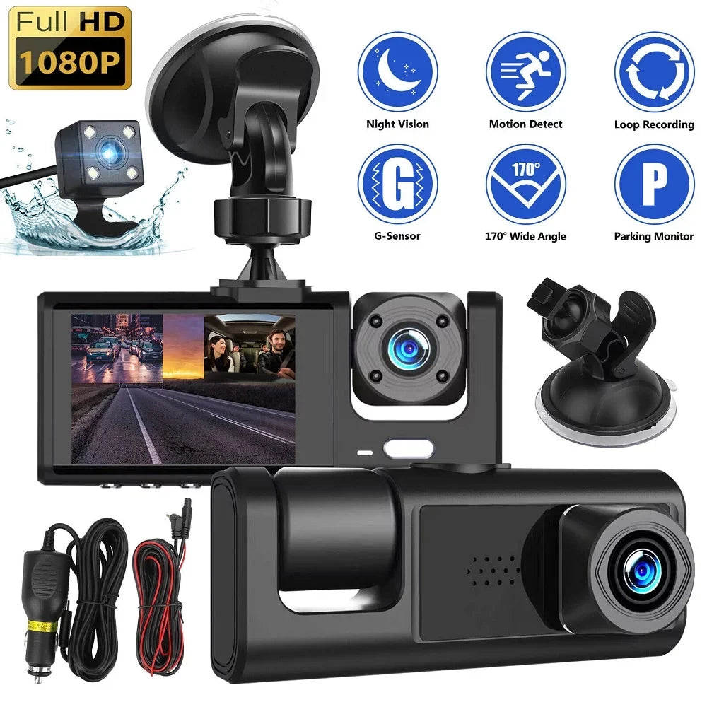 1080P Cam Dual Rear New HD Camera Front Lens G Dash Recorder Inside Car sensor Video