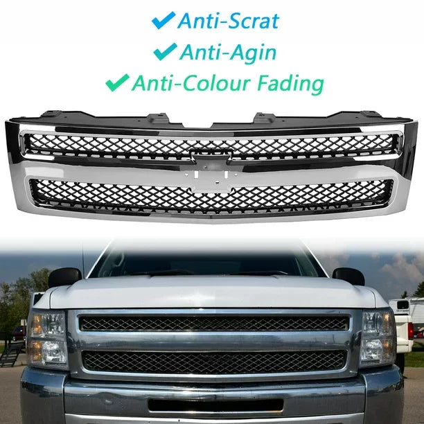 GM1200572 Front Grille 2012 2007 Chrome 2009 2008 25810707 Kojem 2010 Truck Grill Chevrolet 2011 1500 Pickup Bumper Silverado 2013 for Mesh