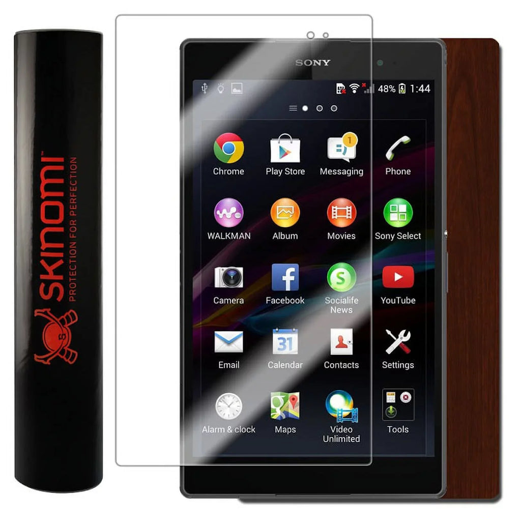 Screen Skin & Wood Z3 for Protector Skinomi Tablet Dark Xperia Compact
