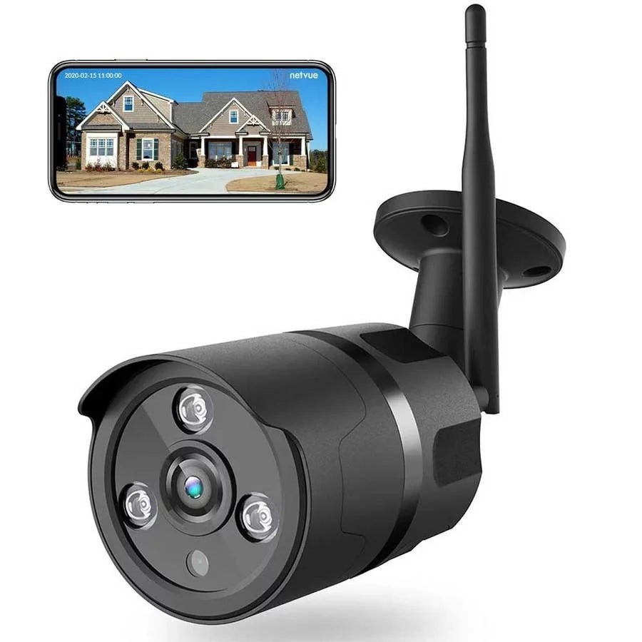 Motion exterior Vision-Black Security Detection with Camera, WiFi Camera Night Netvue Security Wireless Weatherproof