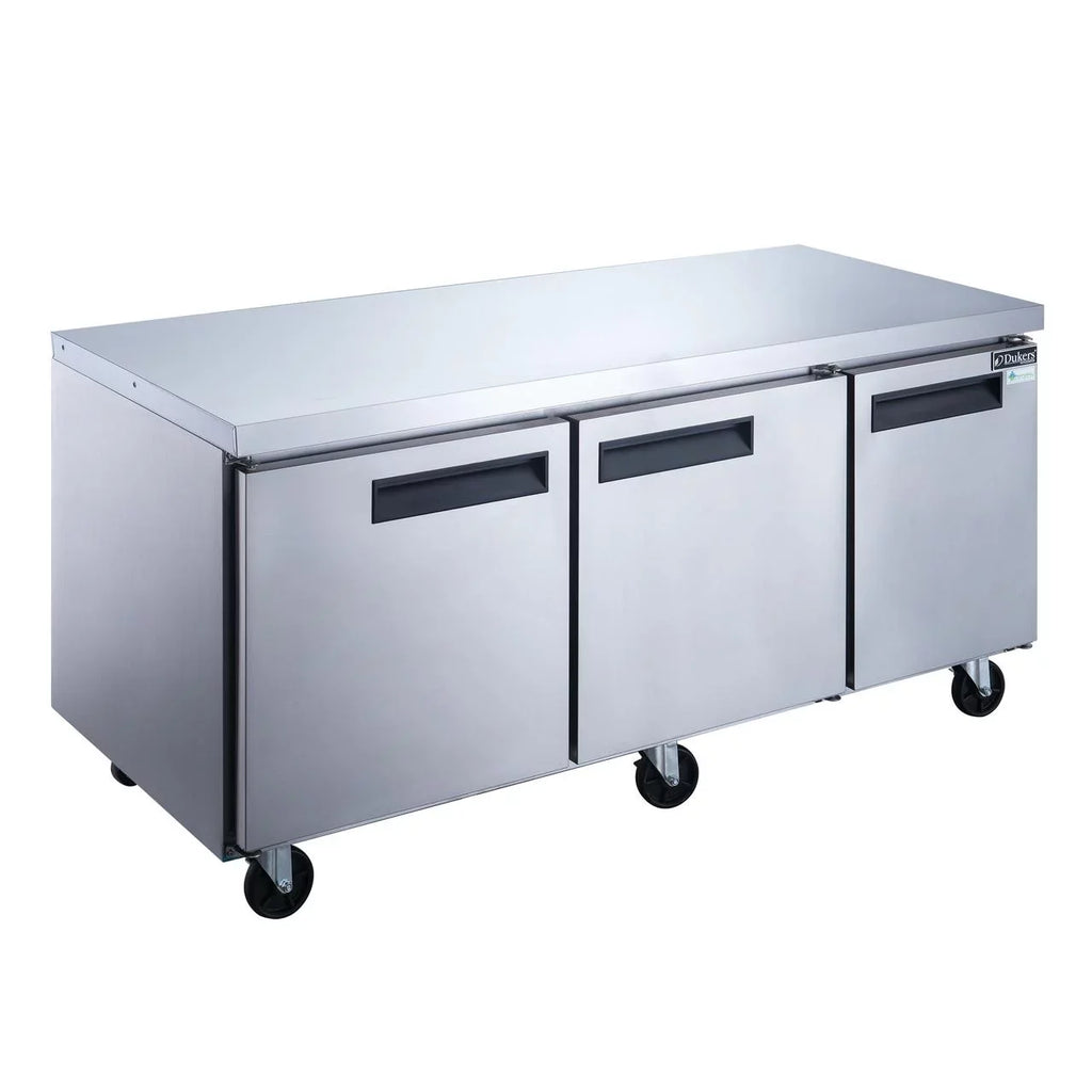 in Stainless Steel 3-Door Undercounter Commercial DUC72R Refrigerator