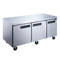 in Stainless Steel 3-Door Undercounter Commercial DUC72R Refrigerator