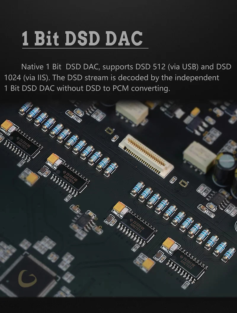 Dual K2 Control Clock DAC XMOS Discrete MQA Decoder DAC Gustard DSD R2R Balanced LDAC Remote Native (Black） with R26