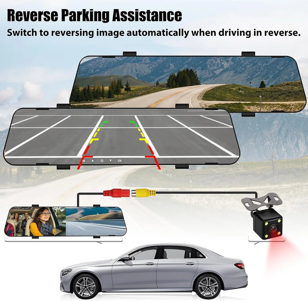 Vision,Parking Cam Night for View Rear Dual View Front 1080P Dash Mirror Mirror Rear and Cars,4.5" Cameras,Super