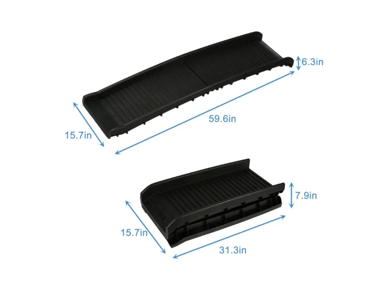 Ladder Ramp Folding Pet Dogs lb, Portable Dog Boat Siderails, Truck, Supports Car Non-Slip, Storage, Bed, SUV, for Large with Step for Easy Ramp, Stairs 150 Foldable