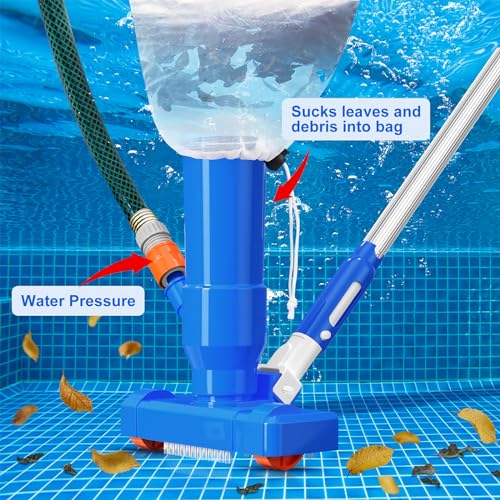 Vacuum Spa Skimmer 4 Net, Fountains Hot Pool Cleaner Handheld Kit, Portable Section Swimming Pool for 60" with of Upgraded Tub Jet Poles Vacuum Ground Cleaner Pool Pond Pool Above Pool Cleaner