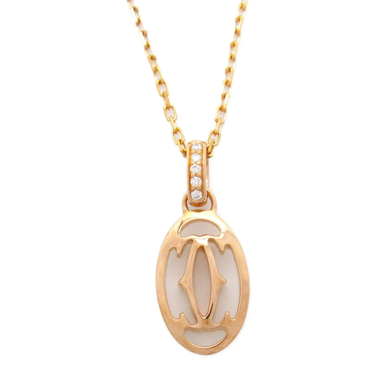 Necklace diamond K18PG(Rose Gold) Necklace Logo Clear CARTIER (Good) Clear double Pre-Owned