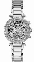 Crystallized Watch Guess Steel GW0403L1 Women's Stainless Glitz Dial Skeleton