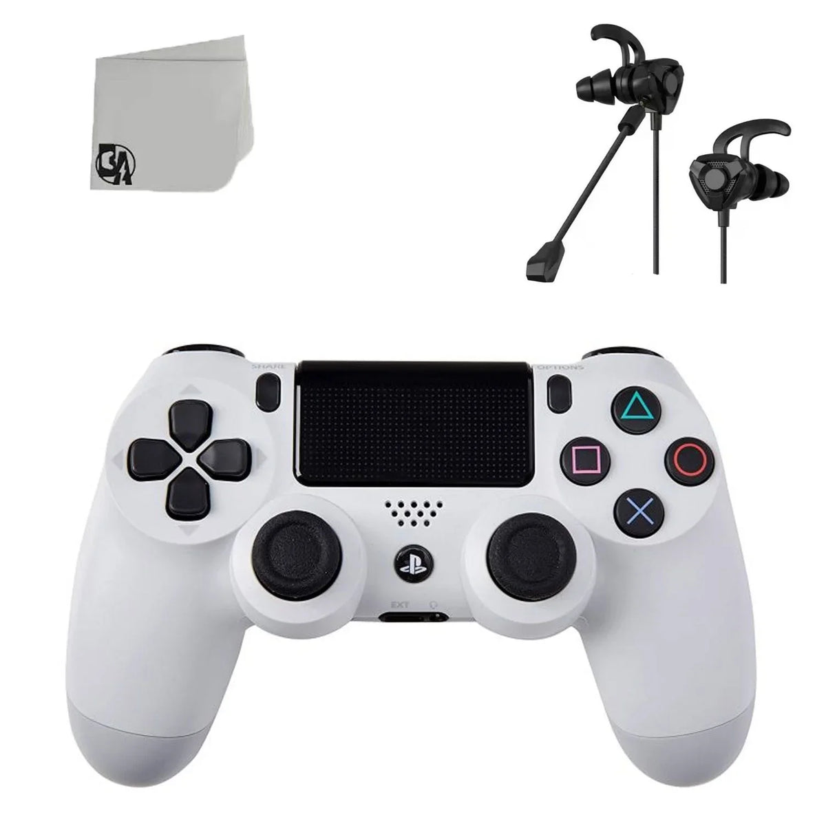 New With Wireless with White AXTION Like 4 Earbuds PlayStation - BOLT - DualShock Blue Bundle Controller