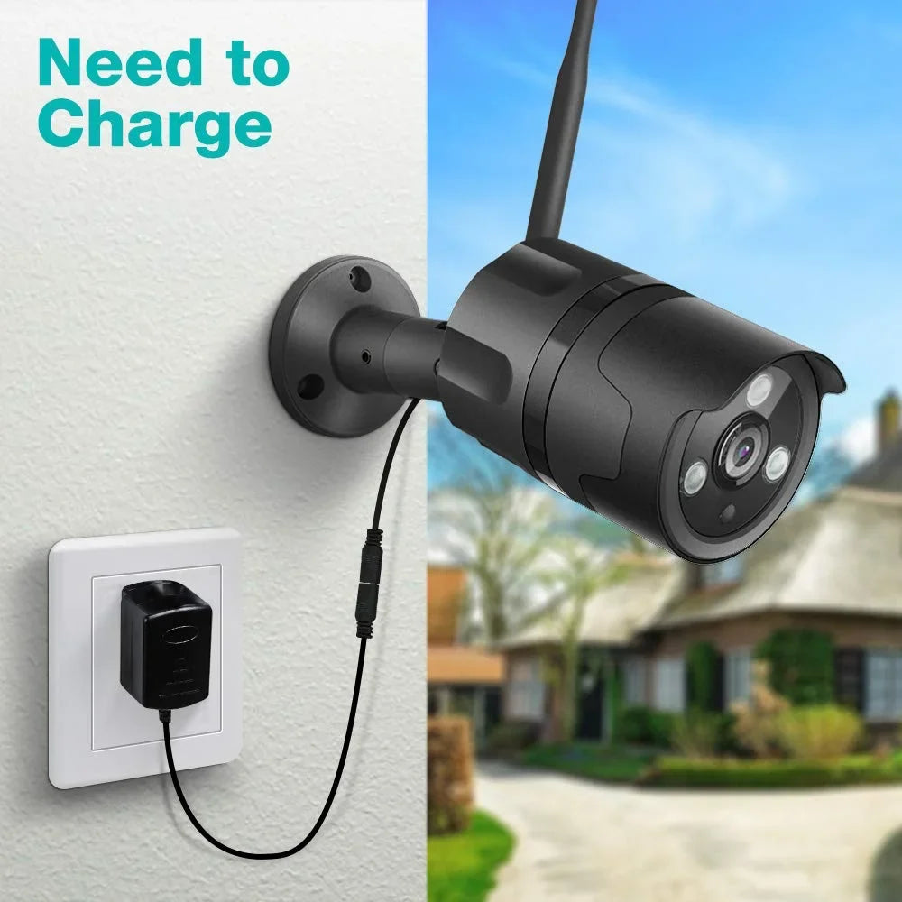 Motion exterior Vision-Black Security Detection with Camera, WiFi Camera Night Netvue Security Wireless Weatherproof
