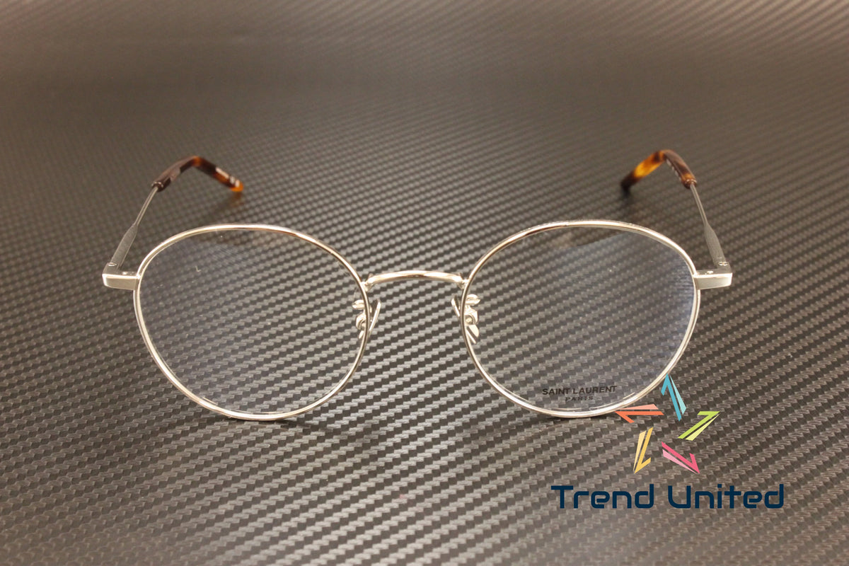 Eyeglasses 002 LAURENT F Oval Metal 237 Round Silver Panthos SL 52mm SAINT Mens