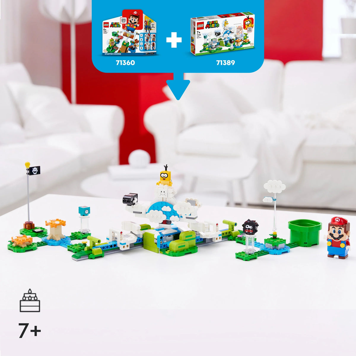 Expansion World (484 Set Super Kids Building Pieces) LEGO for Playset Mario Lakitu Toy 71389 Sky