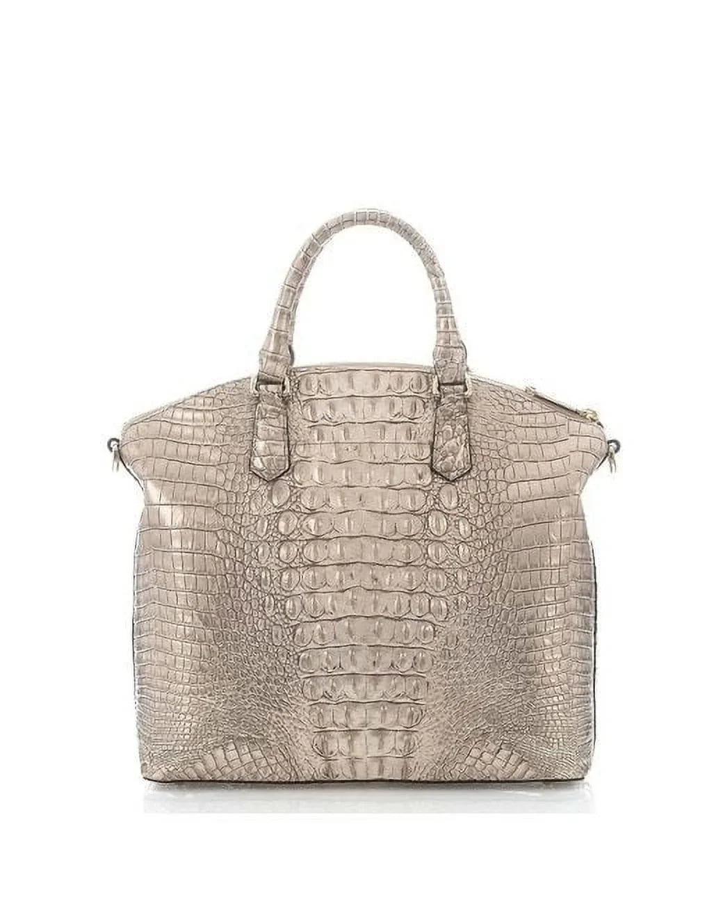 Satchel Brahmin Sugar Cane Duxbury Large Silver/Metallic