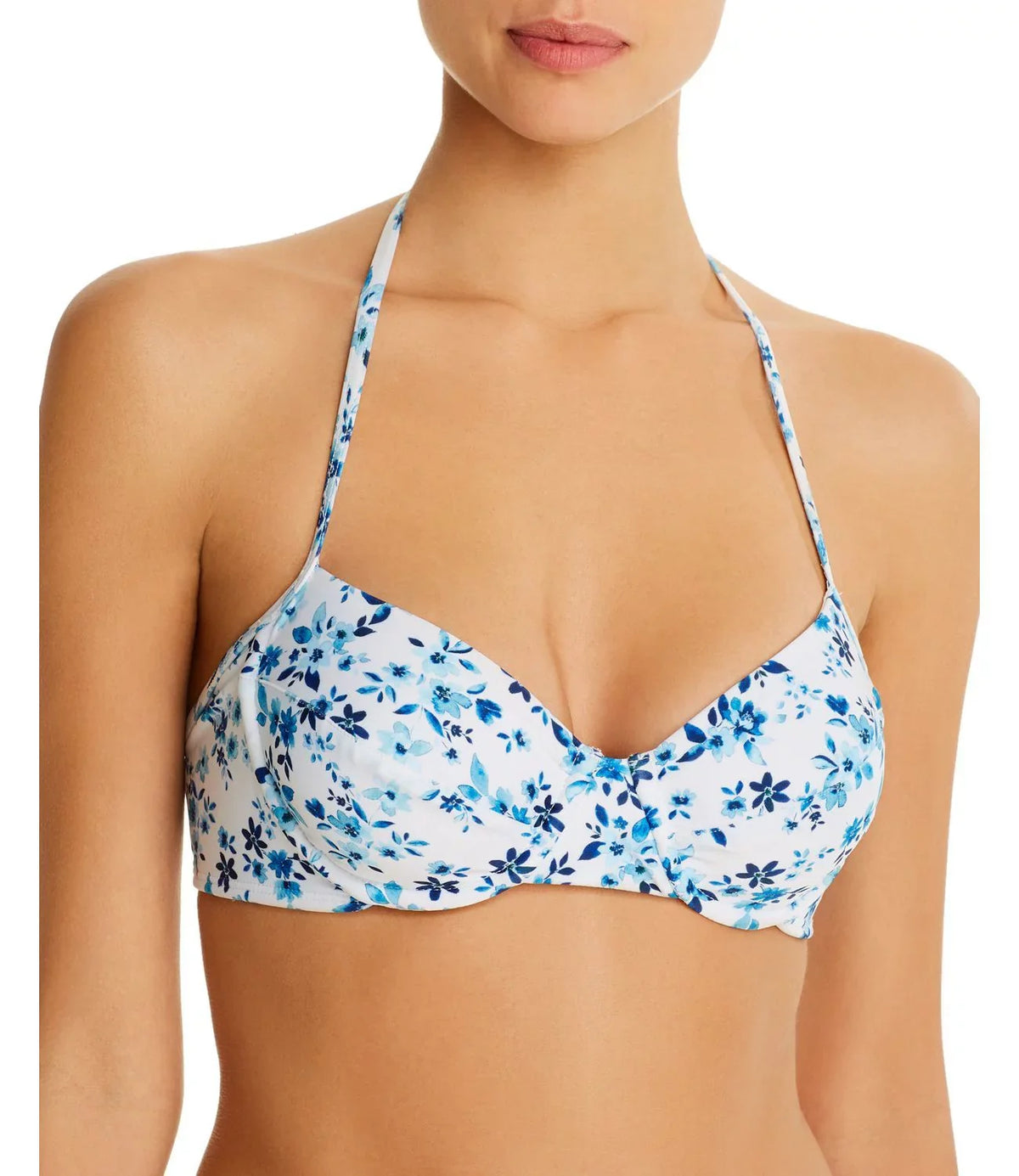 Swim Halter Blue Womens Underwire Top Floral DD Shoshanna