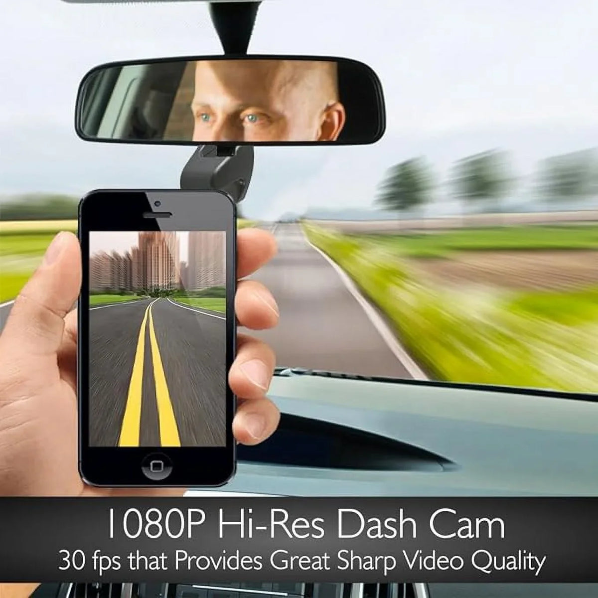 Dash HD Upgraded Open Dashboard Wifi Camera RED/BLACK Cam - 1080p Car - Pyle Video Box