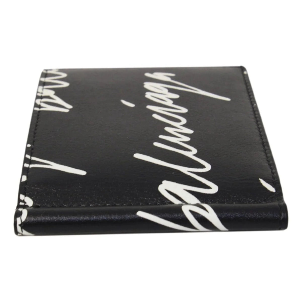 Scribble Wallet Leather Clip Cash 625819 Black Balenciaga Logo Money