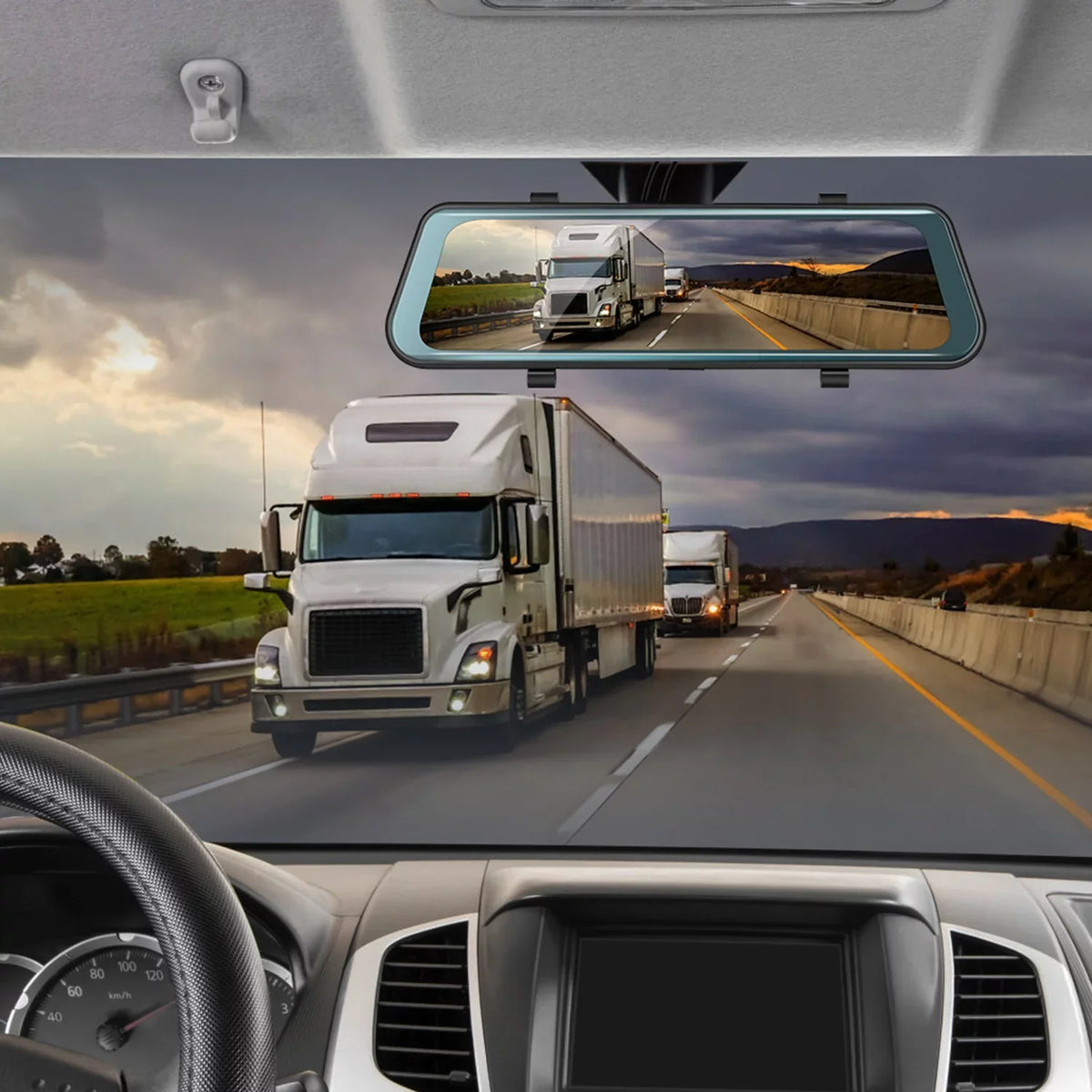 1080P Parking Driving DVR Seamless Camera FHD 9.66In Sensor Recording Monitoring iNova Recorder Dash Vehicle G with Car