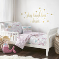 Reversible Floral Pillow 5 Quilt, Aqua, Pink, - Pilow Set Flat Case, Includes Taupe Sheet, Sheet, Piece - Mermaid - - Decorative Baby Set Bed Levtex Fitted Toddler