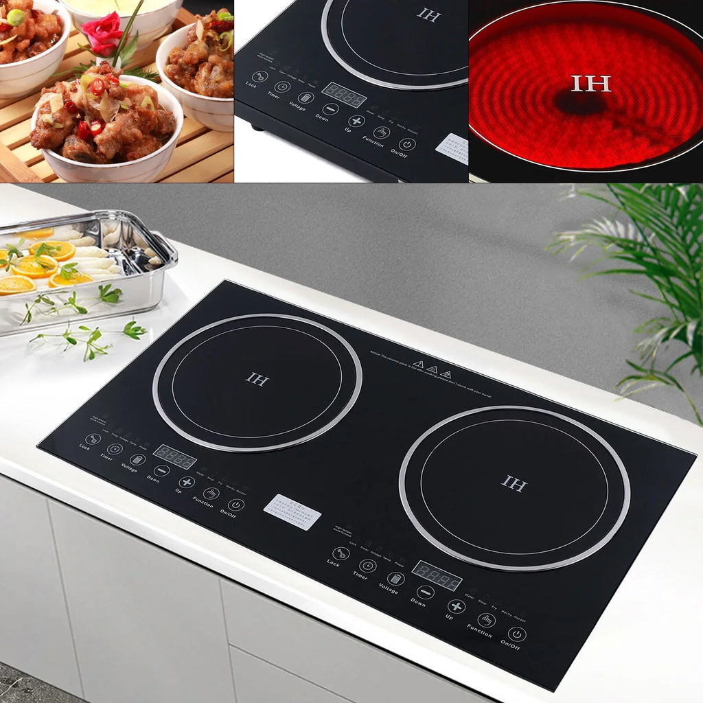 Touch Dual Cooker+1400W Portable Cooker Stove Countertop 1200W ANQIDI Cooktop Digital Sensor Burner Ceramic