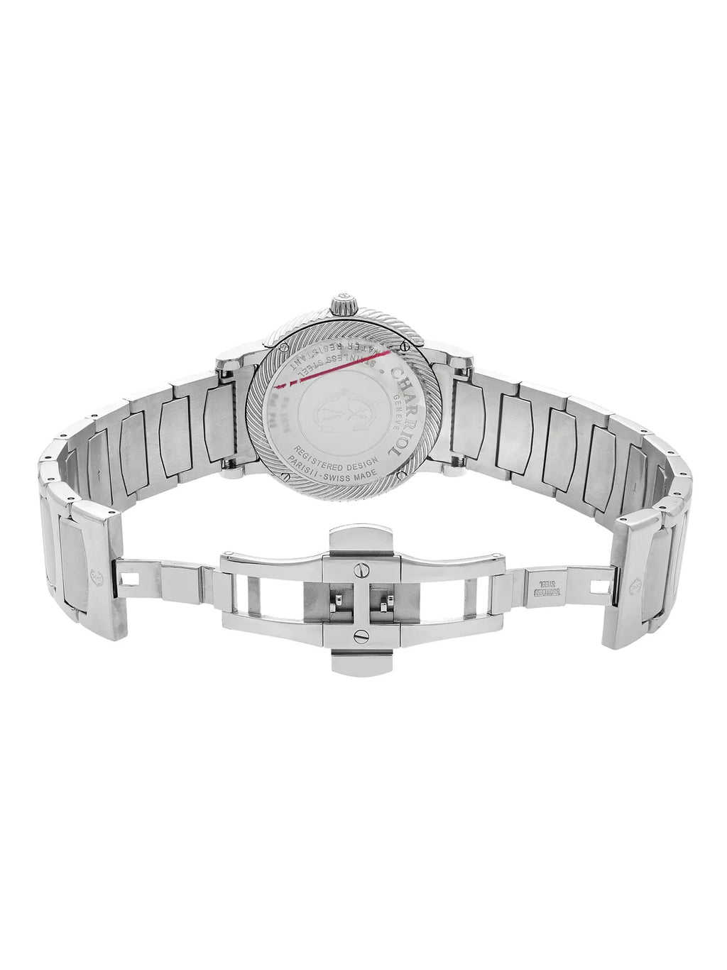 Parisii Dial Stainless Quartz Watch Steel Blue Charriol 40mm P40S2.930.002 New