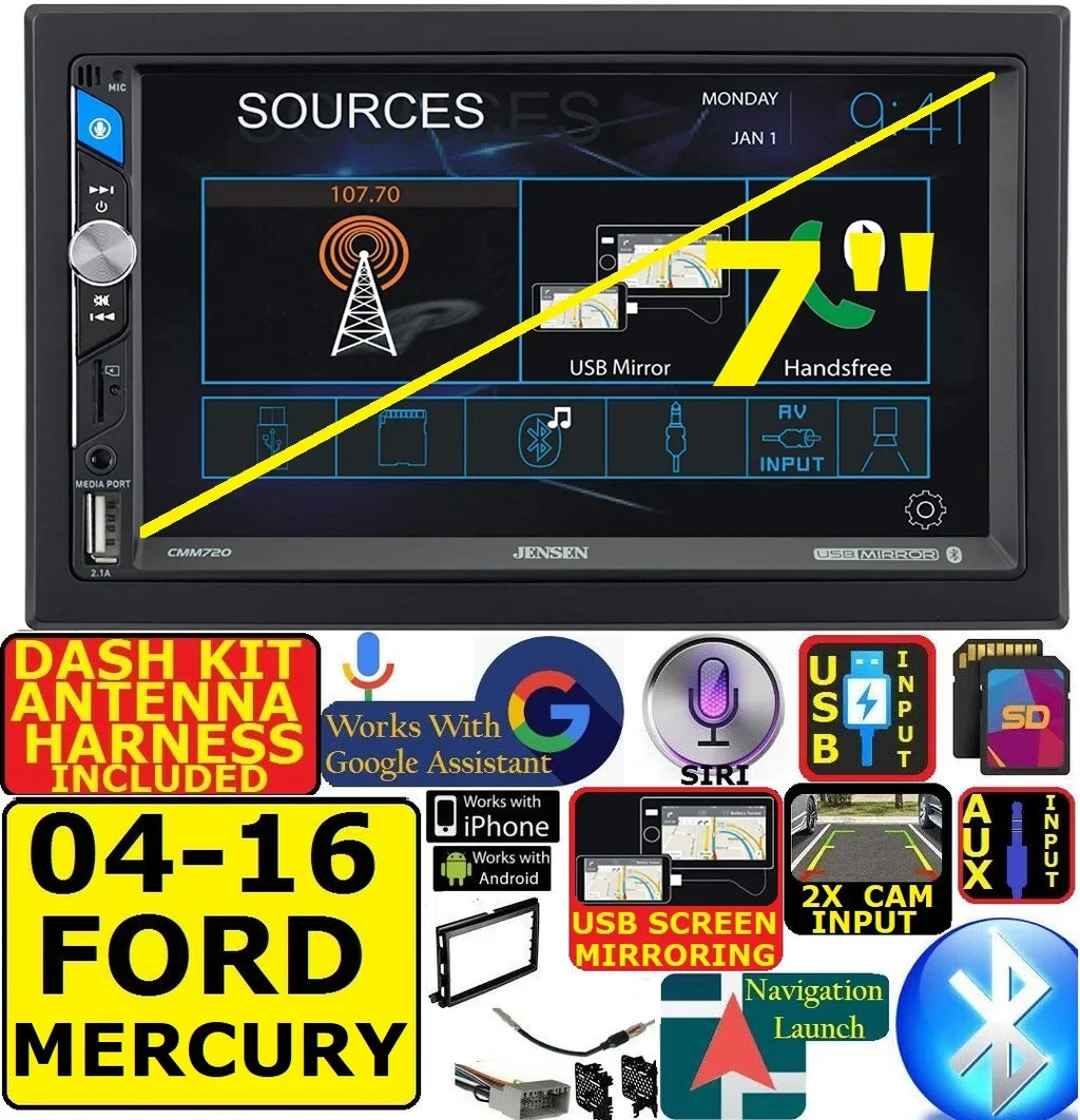 KIT, RADIO CAR DASH INCLUDING PKG. STEREO HARNESS, WHEN INSTALLATION TOUCHSCREEN ANTENNA HARDWARE ADAPTER SPECIFIC FITS USB/BLUETOOTH WIRE INCLUDES AM/FM REQIRED. VEHICLE AND MURCURY