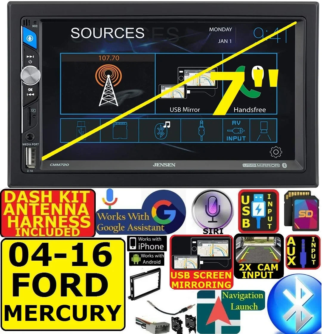 KIT, RADIO CAR DASH INCLUDING PKG. STEREO HARNESS, WHEN INSTALLATION TOUCHSCREEN ANTENNA HARDWARE ADAPTER SPECIFIC FITS USB/BLUETOOTH WIRE INCLUDES AM/FM REQIRED. VEHICLE AND MURCURY