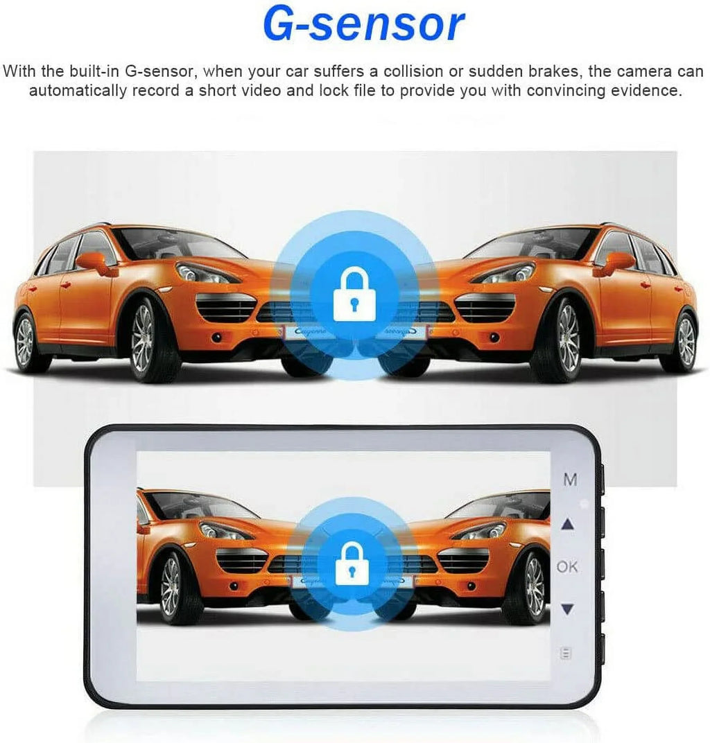 Recorder Dash Bileeko 1080P 4" Car RV Car Camera Dual Van Truck Pickup Cam for DVR Lens Video SUV