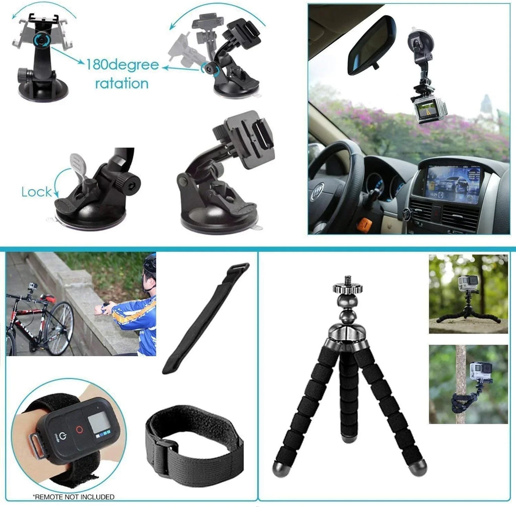 GoPro and 64GB Sd Bundle Camera White with Fully Video, Stabilization HD with Action 10MP Micro 50 Photos, Loaded Card and Kit Accessory Screen, - Waterproof Piece - Full - HERO7 Touch