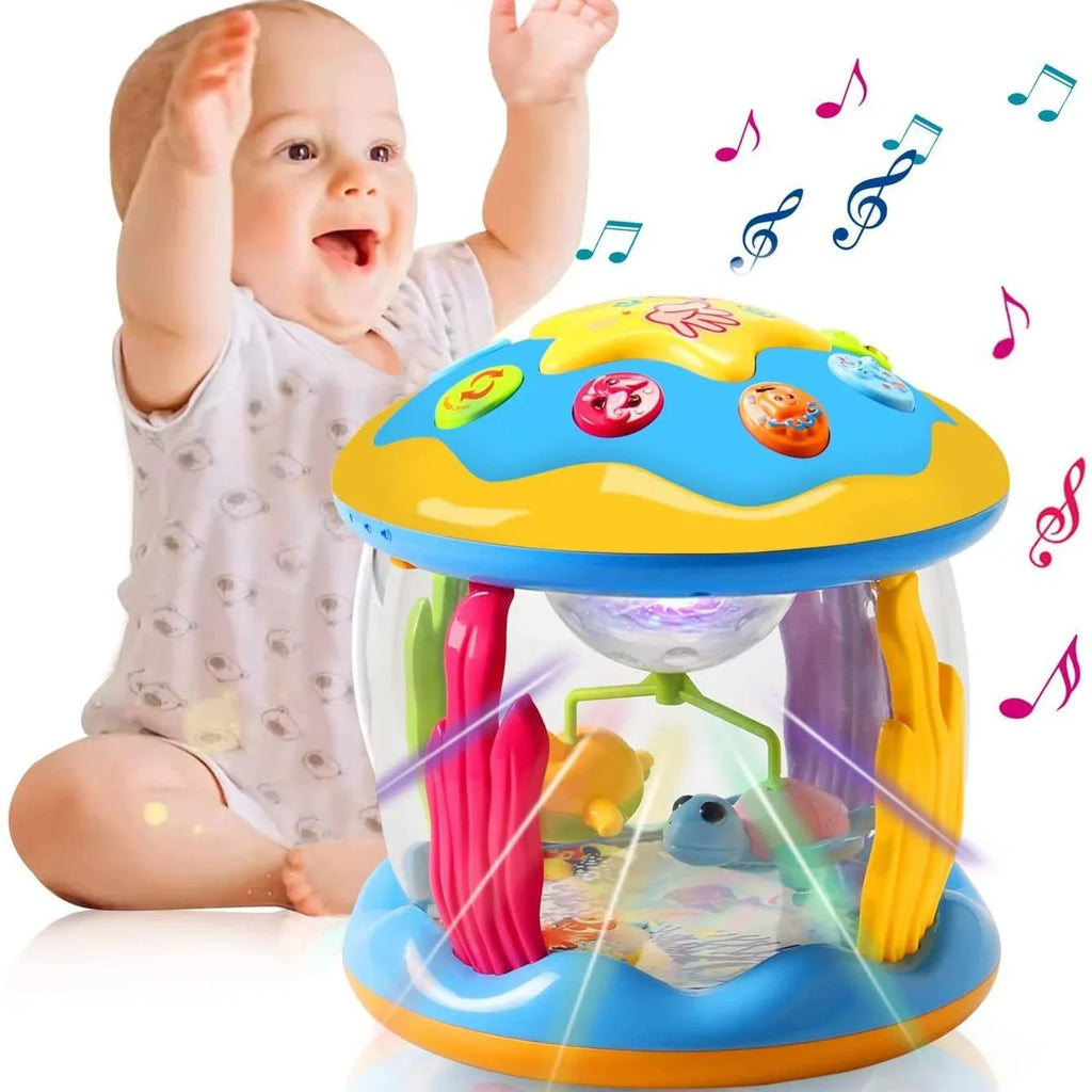 12-24 Boys 3 Toys Time Light Toys Old Tummy Toddlers 1 Projector for Months Gifts Months, Infant Musical Baby Learning Ocean Up Girls Crawling Year Baby for Toys Toys 6-12 2