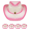 Hat WESTERN OMBRE KIDS Gardening PINK Cowgirl Cowboy Beach Summer Girls