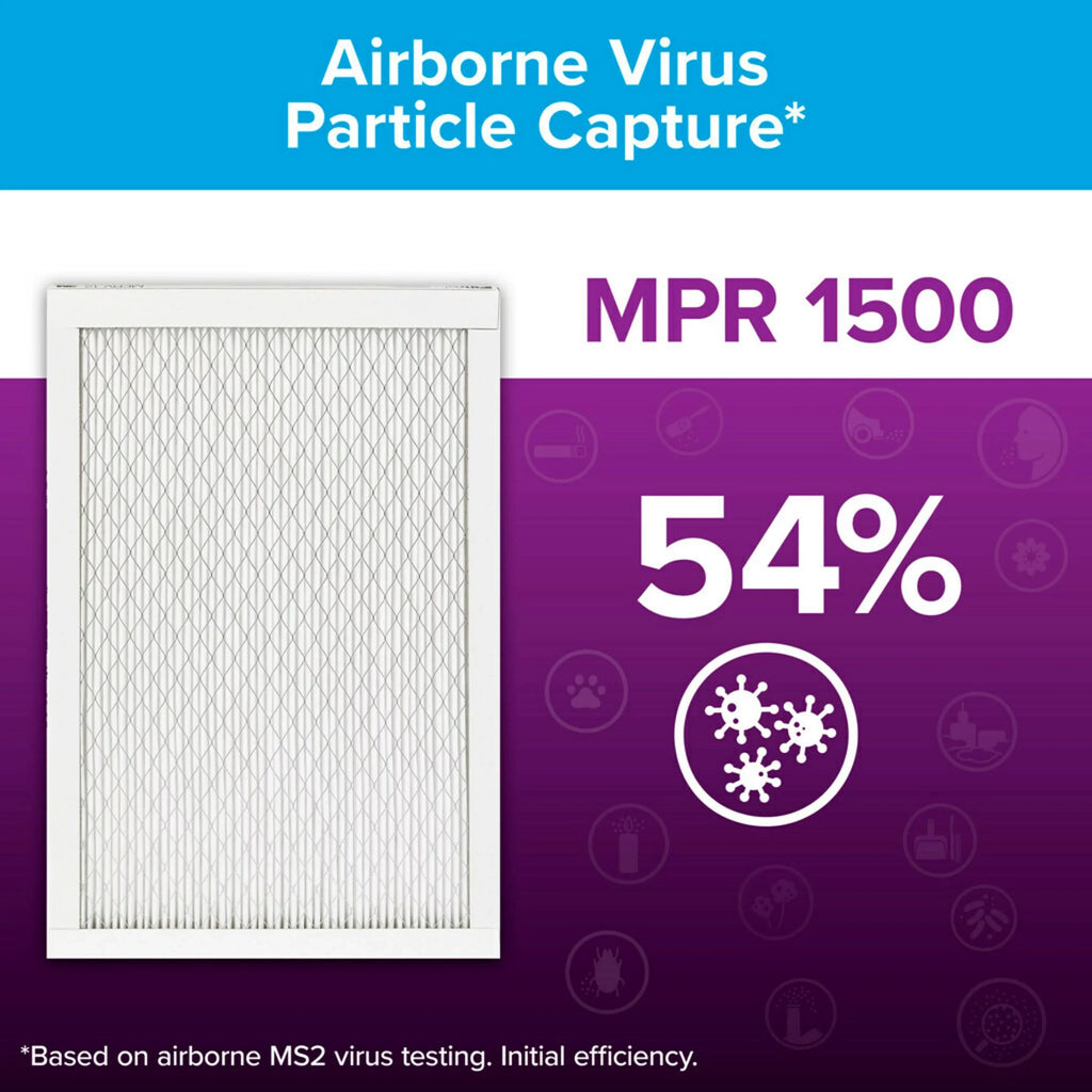 Bacteria MERV Air 12, Filter, Virus, 1500 14x20x1 Filtrete Filter 1 Allergen, MPR Smart