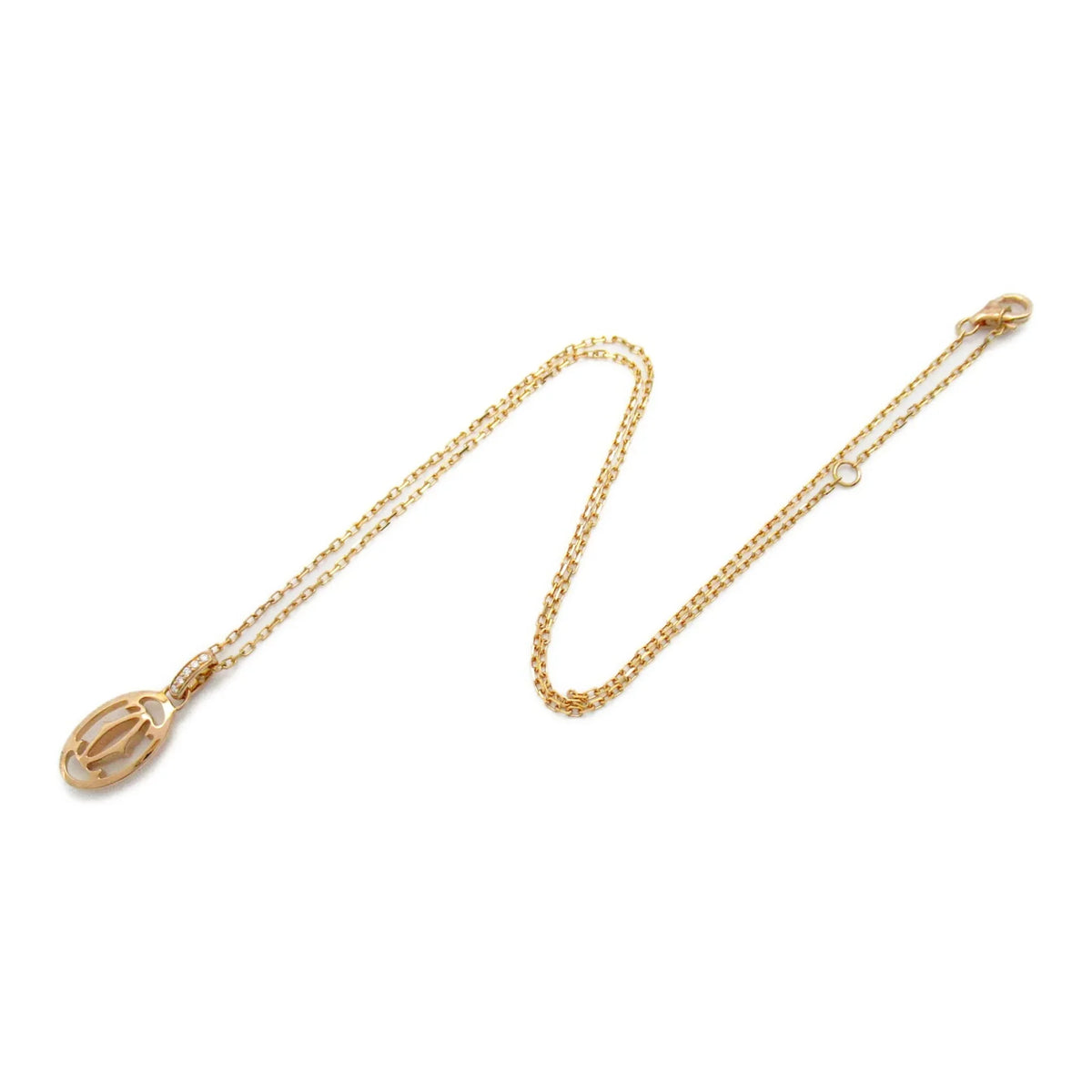 Necklace diamond K18PG(Rose Gold) Necklace Logo Clear CARTIER (Good) Clear double Pre-Owned