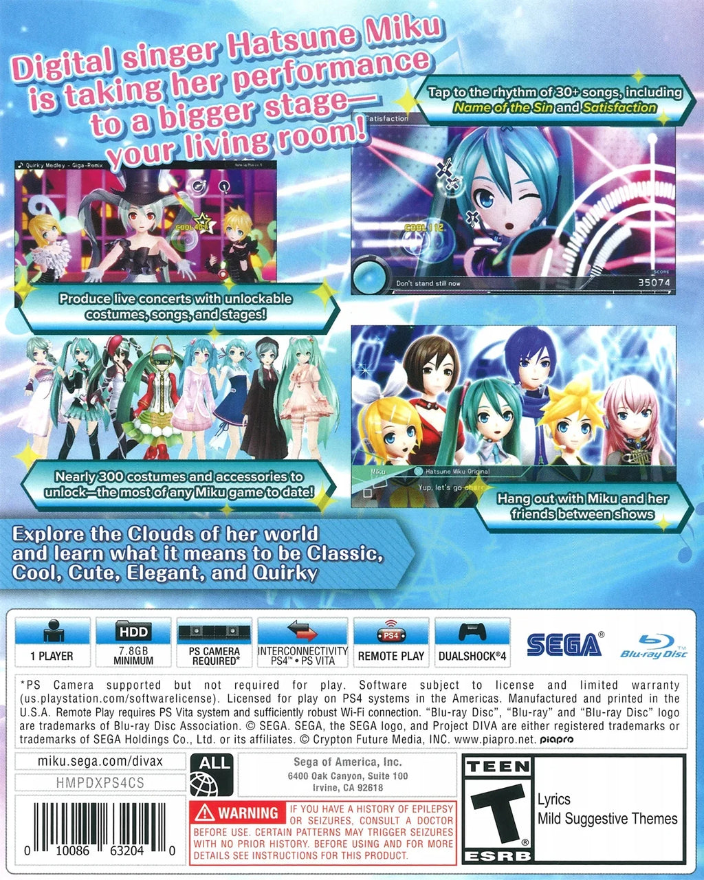Hatsune Diva Sega, PlayStation Project X, Miku: 4, [Physical], 010086632040