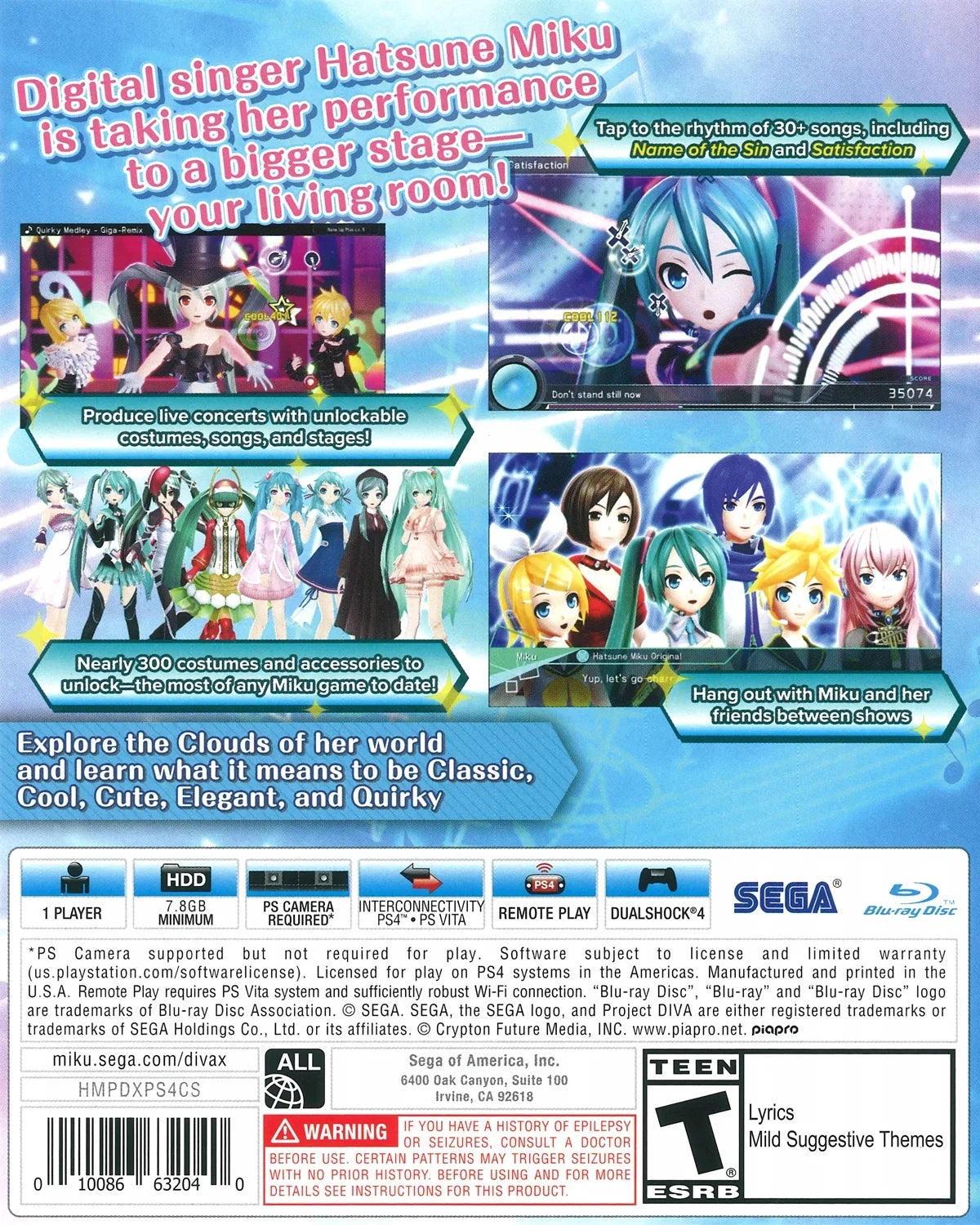 Hatsune Diva Sega, PlayStation Project X, Miku: 4, [Physical], 010086632040