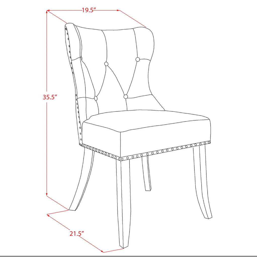 Fabric Chairs Seat Legs Room Tufted 7-Pc Back Set-Limelight Kitchen Country Parson Living Hardwood French HomeStock With Button Cement - & & Linen Table Top