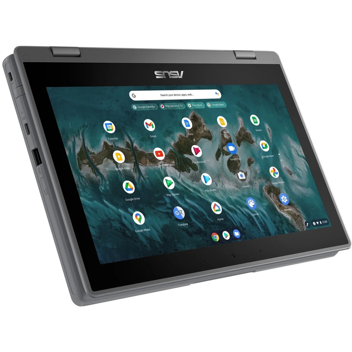 SSD, 11.6" Flip Celeron Asus Chromebook CR1100FKA-YZ184T 64GB N5100, ChromeOS, Touchscreen, Intel