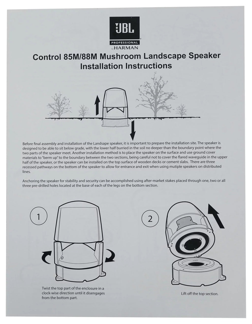 exterior 85M JBL Speakers+Amplifier CONTROL Commercial 5.25" Landscape 70v (6)