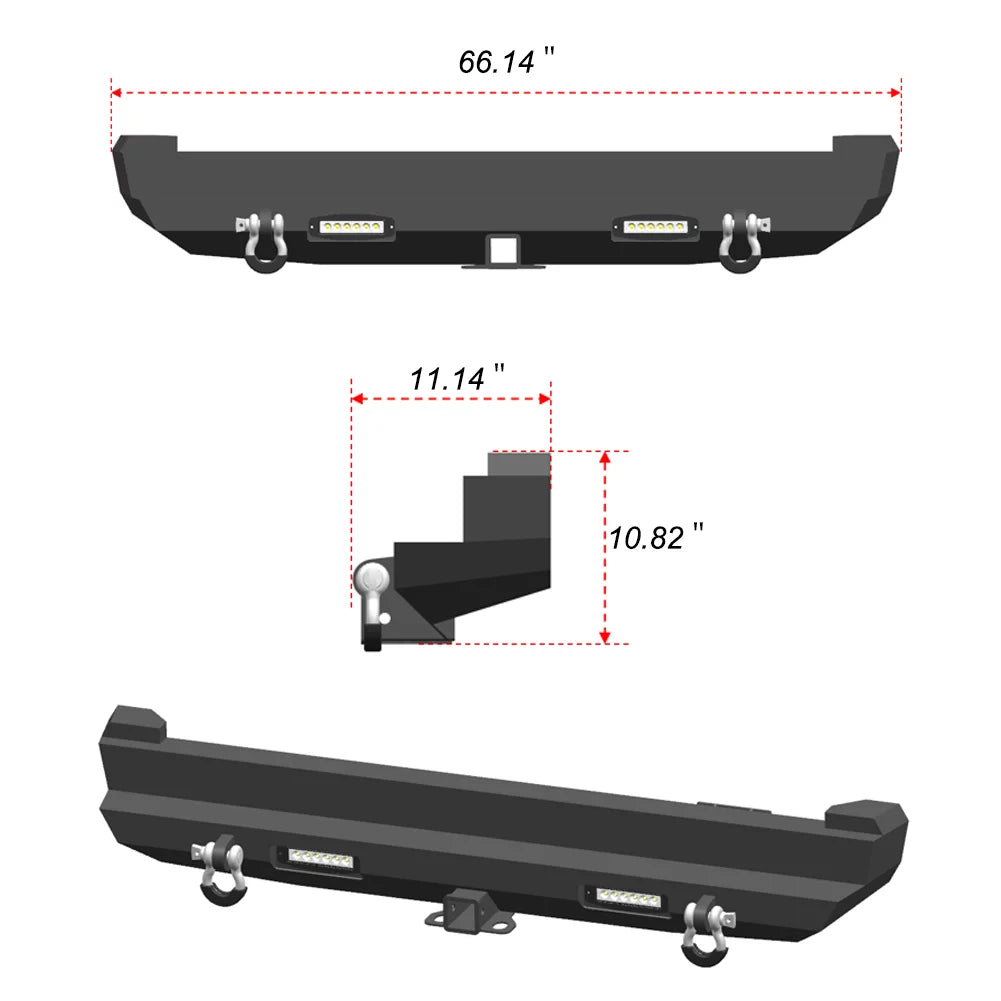Fits Lights Jeep Rear Cherokee 1984-2001 XJ XJ with Vijay Steel Bumper
