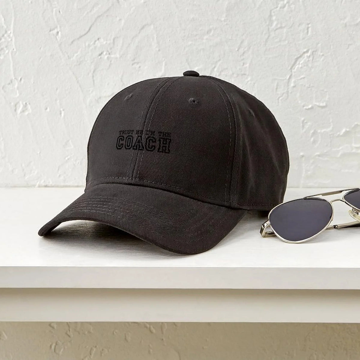 Black I'm Baseball Hat Black - Coach - Me Printed Canvas CafePress Trust Cotton Cap The Adjustable