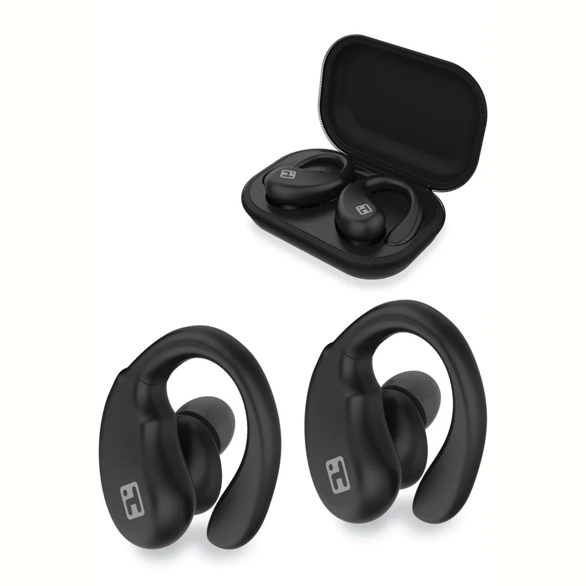 XT-33 Secure Ergonomic with Bluetooth TWS Zip-Case Earbuds Sporty Design (BE-204) Fit and