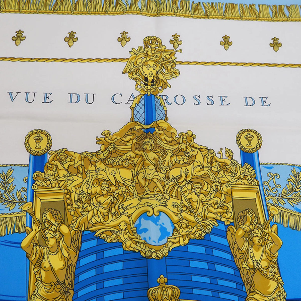 New) (Like Hermes Blue Scarf Light Silk Pre-Owned