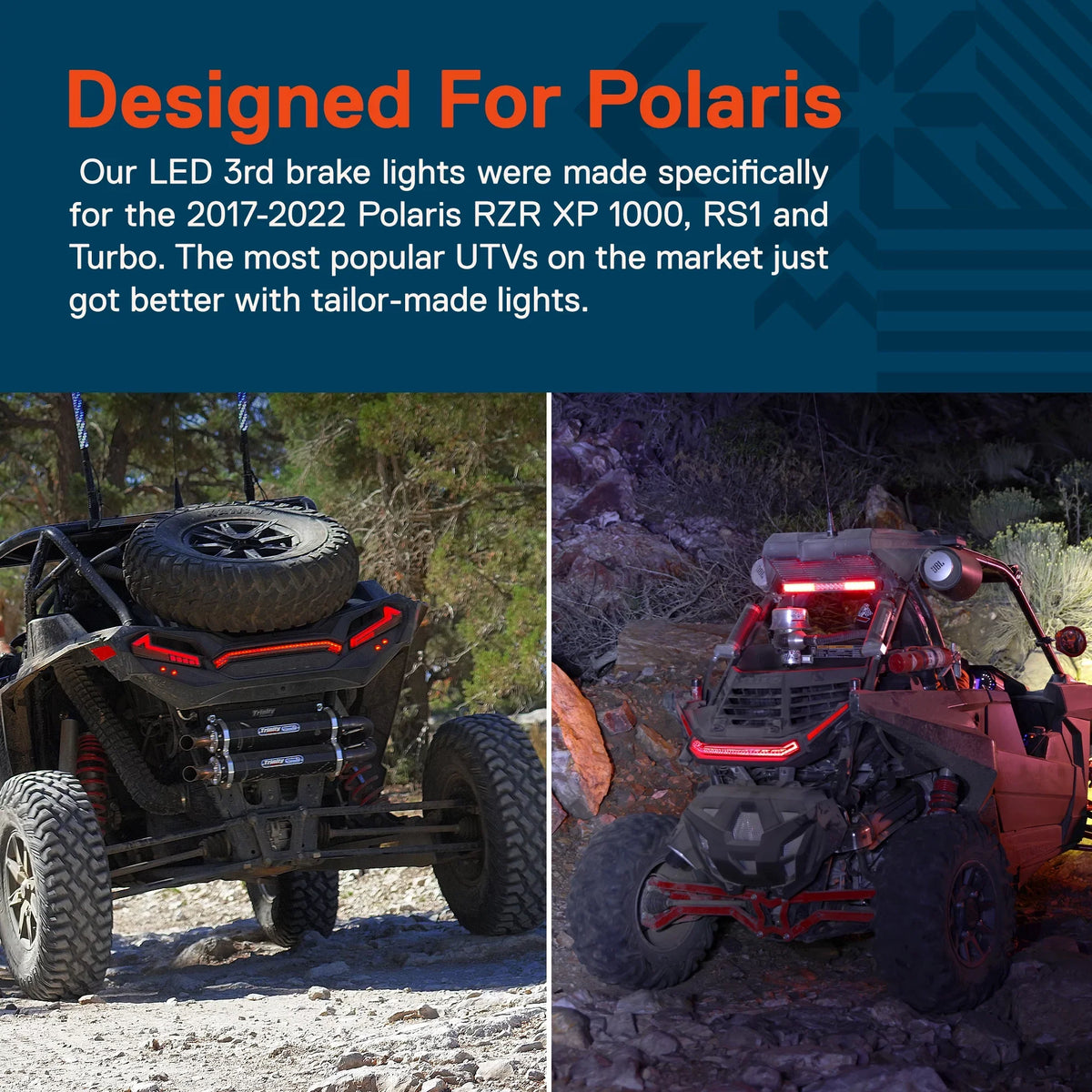 Brake Light XP Center 2020 2019 3rd Tail Smoked Design] RZR [DOT-Rated] for [Thunder Turbo Polaris UTV 2022 LED 2021 1000 - 1000 XP Sportsman