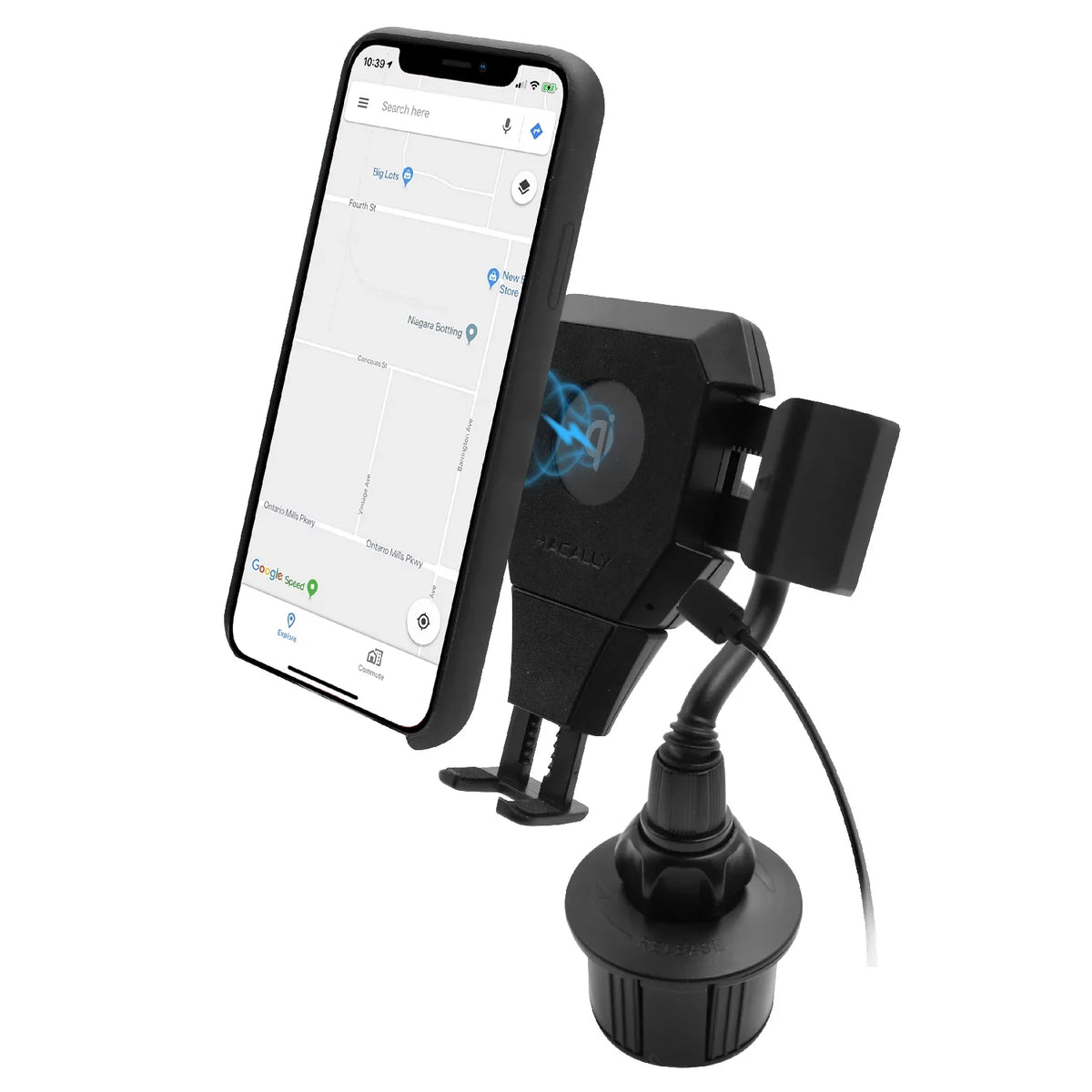iPhone Mount 14 X Galaxy Plus, Charger S23 mini Pro 5G, S22 with for Wireless Max Note Qi Macally SE 13 Wide Tablets Ultra Holder 8 10.5" Plus Cup Car Smartphone