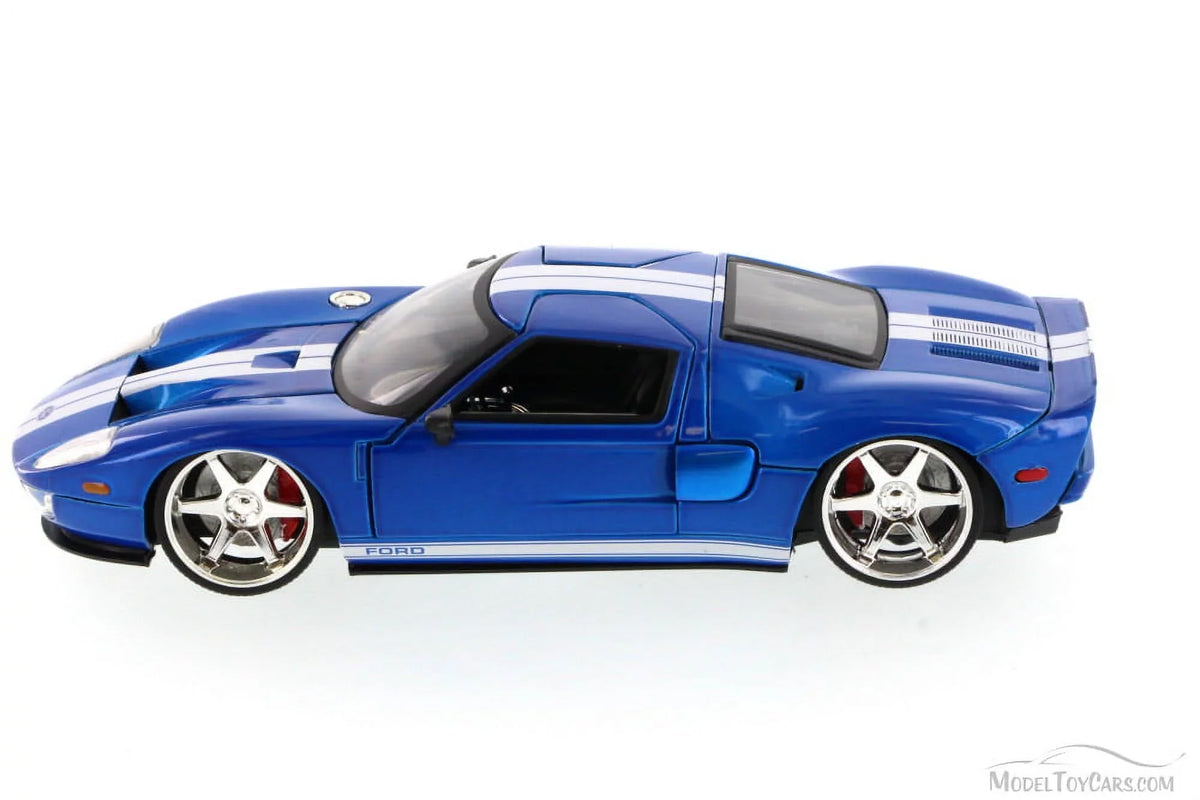with 1/24 Jada" Car Furious Diecast (2015) Movie GT \Fast Model by White & 7\" Blue Stripes